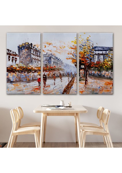 Paris Sokakları Yağlıboya Görünüm Dekoratif Kanvas Duvar TABLOSU-3483 modelleri