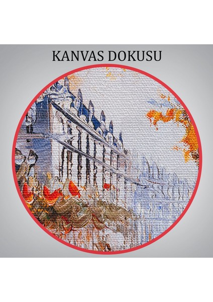 Paris Sokakları Yağlıboya Görünüm Dekoratif Kanvas Duvar TABLOSU-3483