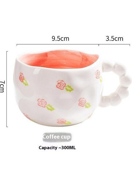 El Tutam Kahve Fincanı Sevimli Kız Kalp Seramik Fincan Ev El Boyaması Yüksek Değerli Ikindi Çayı Fincanı Su Dağı Yaratıcı Daklar (Yurt Dışından)