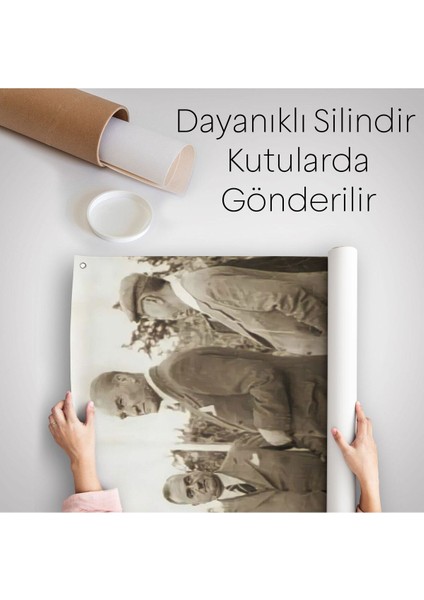 Atatürk ve Celal Bayar Kılıç Ali ile Muhafız Alayında Denetlemede Bulunurken Duvar Örtüsü 6259 indirimleri