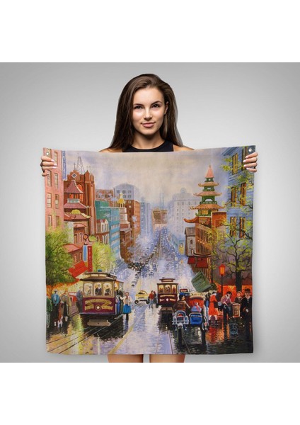 Aşağı California Sokak Gelen Nob Hill Thomas Duvar ÖRTÜSÜ-HALISI-5825 fiyatları