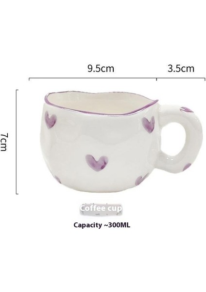 El Tutam Kahve Fincanı Sevimli Kız Kalp Seramik Fincan Ev El Boyaması Yüksek Değerli Ikindi Çayı Fincanı Su Dağı Yaratıcı Daklar (Yurt Dışından)