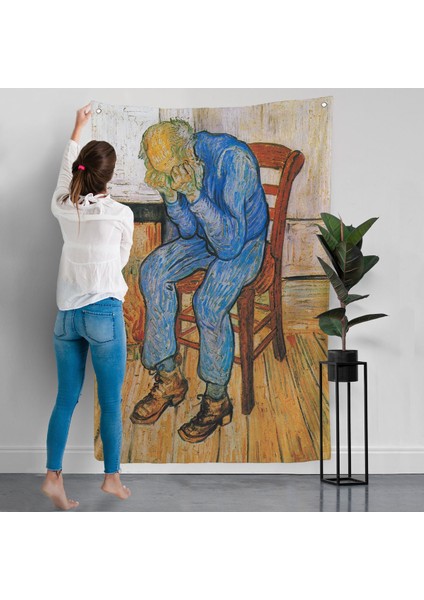 Acı Çeken Yaşlı Adam Sonsuzluğun Eşiğinde Duvar Örtüsü - Vincent Van GOGH-7442 modelleri