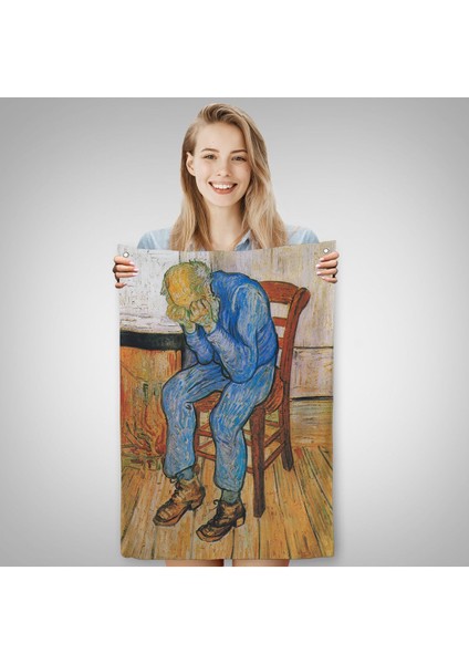 Acı Çeken Yaşlı Adam Sonsuzluğun Eşiğinde Duvar Örtüsü - Vincent Van GOGH-7442