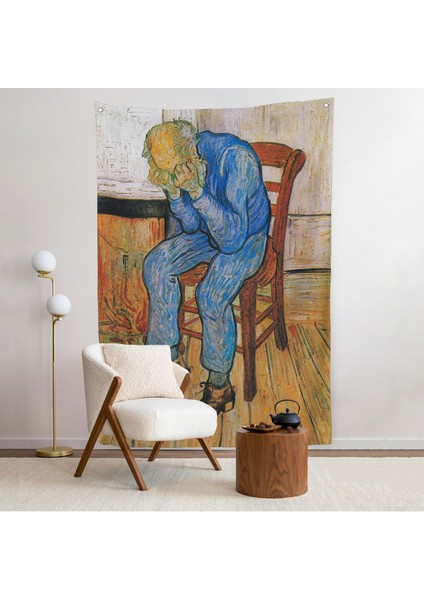 Acı Çeken Yaşlı Adam Sonsuzluğun Eşiğinde Duvar Örtüsü - Vincent Van GOGH-7442