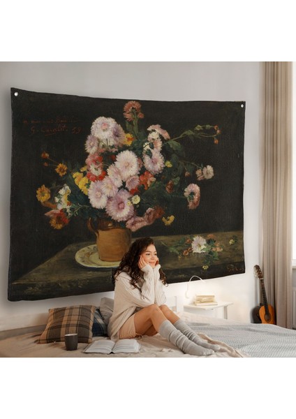 Aster Buketi, 1859, Gustave Courbet Duvar ÖRTÜSÜ-7059 fiyatları