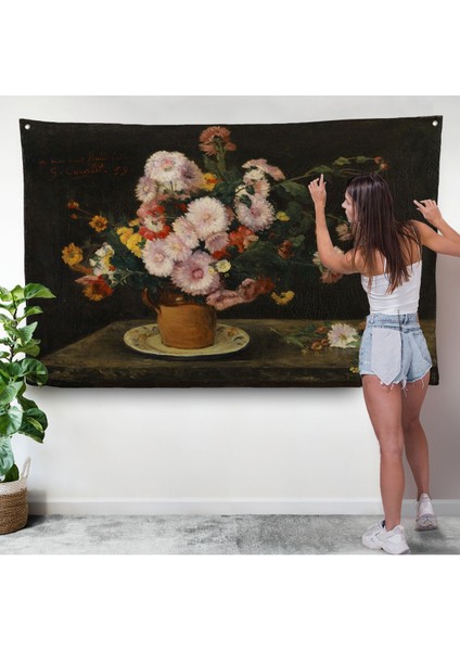 Aster Buketi, 1859, Gustave Courbet Duvar ÖRTÜSÜ-7059 modelleri