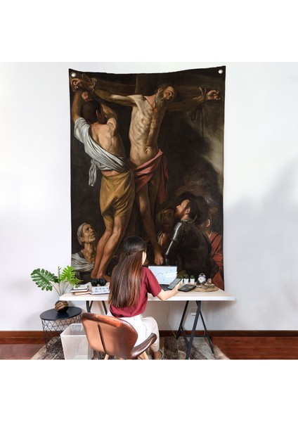 Caravaggio - Aziz Andrew'un Çarmıha Gerilmesi Duvar Örtüsü - The Crucifixion Of Saint ANDREW-7424