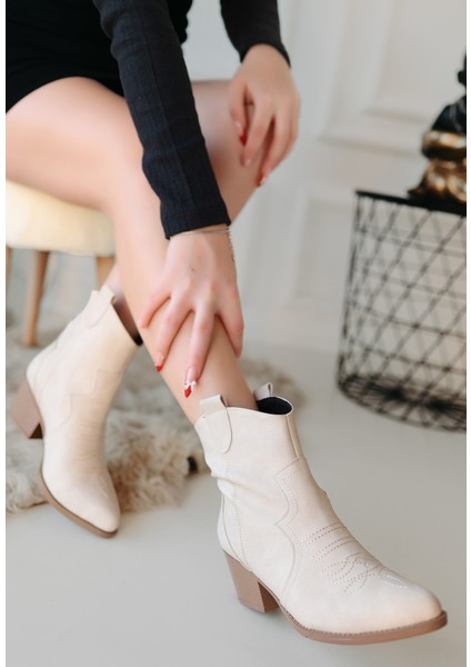 Bernishoes Akver Bej Nubuk Topuklu Bot modelleri