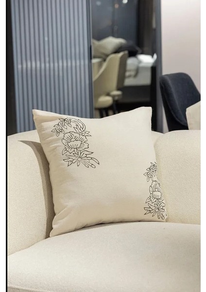 Doğal Pamuk Keten Kırlent Kılıfı (2 Adet, 45X45 Cm) El Baskılı Şık Tasarım modelleri