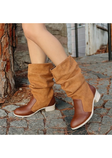 Bernishoes Jolin Taba Cilt Süet Detaylı Çizme fırsatları