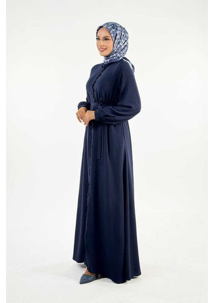 Birit Detaylı Düğmeli Ferace 6043 Lacivert fiyatları