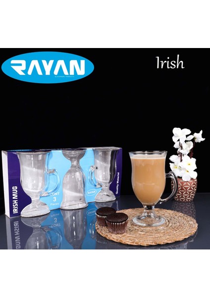 Iris 3'lü Kulplu Ayaklı Bardak ROYALEKS-81452