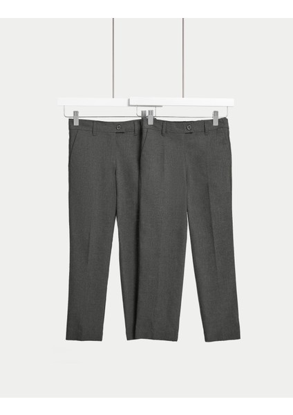 2'li Slim Fit Okul Pantolonu (2-18 Yaş)
