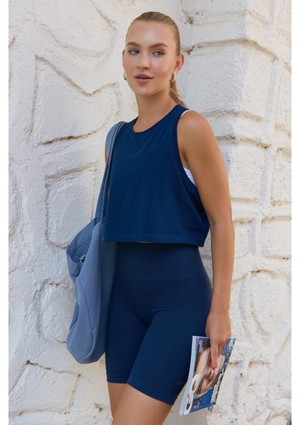 Aura Crop Atlet Lacivert