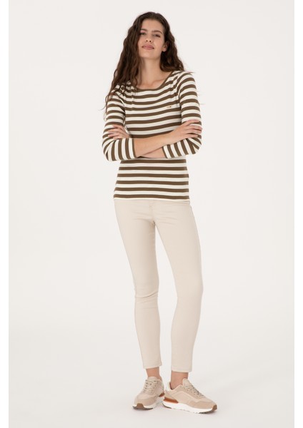 Kadın Haki Sweatshirt 50314203-VR027 fırsatları