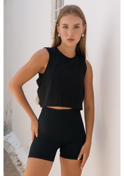 Aura Crop Atlet Siyah