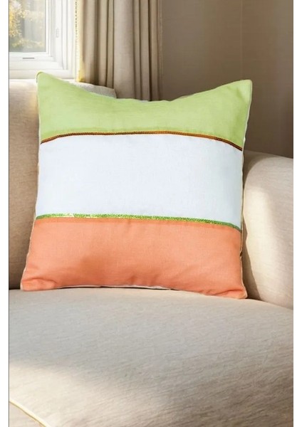 El Yapımı Pullu Detaylı 2'li Kırlent Kılıfı Seti