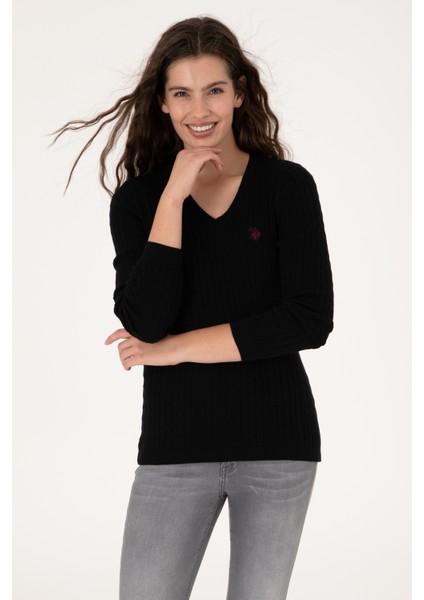 Kadın Siyah Kazak /triko 50313625-VR046