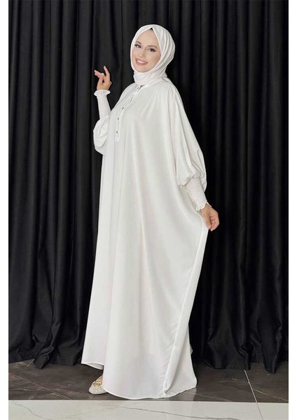 Düğme Detaylı Yarasakol Cilbab 6042 Ekru fiyatları