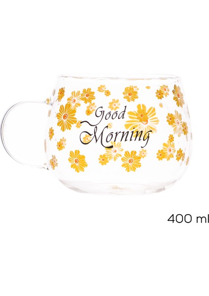 2089 Borosilikat Isıya Ateşe Dayanıklı Cam Kulplu Çay Bardağı Kahve Bardak Kupa Sarı 400 ml modelleri