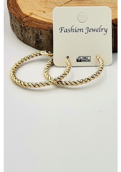 Altın Sarısı Halka Kararmaz Lüks Küpe