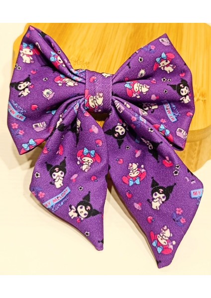 Lüks Figürlü Kuromi Karakter Baskılı Fiyonk Klips Toka