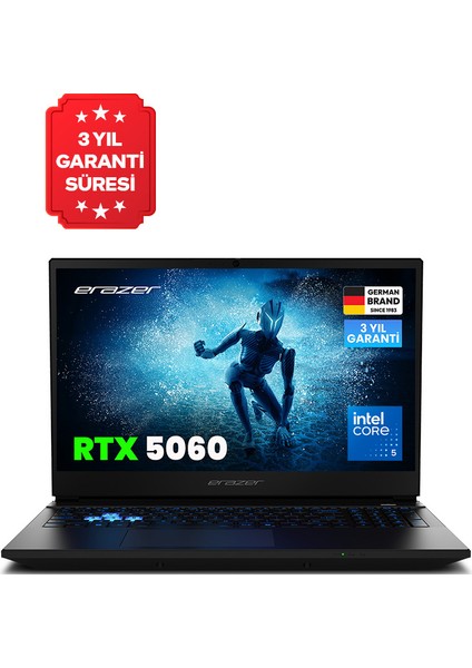 Deputy 15 P1 MD62764 Intel Core 5 210H 16GB 1TB SSD RTX5060 Freedos 15.6" 144Hz Fhd IPS Taşınabilir Bilgisayar