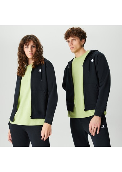 Go-To Embroidered Star Chevron Unisex Siyah Günlük Sweatshirt.001