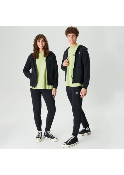 Go-To Embroidered Star Chevron Unisex Siyah Günlük Sweatshirt.001 modelleri