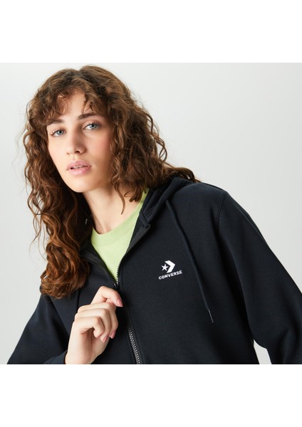 Go-To Embroidered Star Chevron Unisex Siyah Günlük Sweatshirt.001 fırsatları