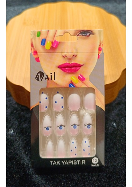 Lüks Çift Renk Figürlü Takma Tırnak