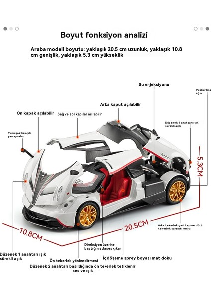 1:24 Pagani Sprey Alaşımlı Araba Modeli Spor Araba Süsleme (Yurt Dışından) indirimleri