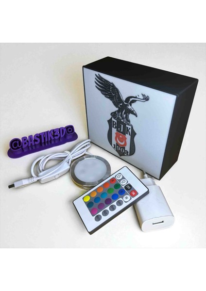 Dekoratif Işıklı Kutu- Beşiktaş Figürlü | Rgb LED Kumandalı | Duvara Asılabilir Özel Tasarım fiyatları