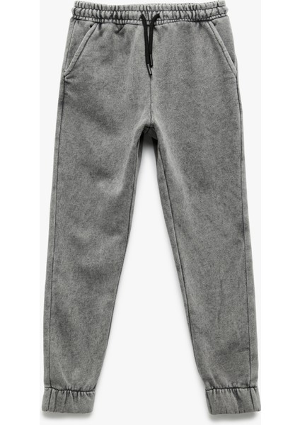 Pamuklu Şardonlu Beli Lastikli Cep Detaylı Jogger Eşofman Altı