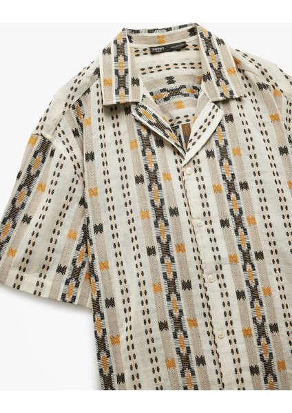 Kısa Kollu Gömlek Yaka Pamuklu Desenli Gömlek indirimleri