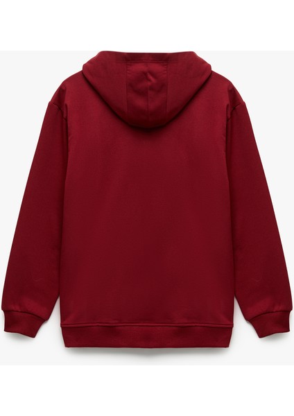 Uzun Kollu Baskılı Şardonlu Kapşonlu Sweatshirt fiyatları