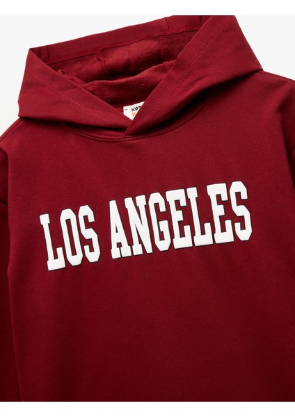 Uzun Kollu Baskılı Şardonlu Kapşonlu Sweatshirt modelleri