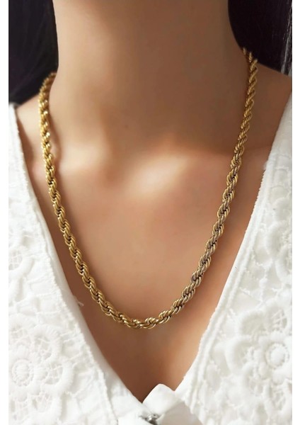 60 cm lik kalın burgu Zincir ve bileklik Çelik Takı Seti | Sns500834 fiyatları