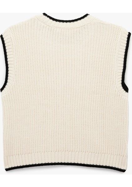 Saç Örgü Dokulu Kolsuz Biyeli Bisiklet Yaka Süveter fiyatları