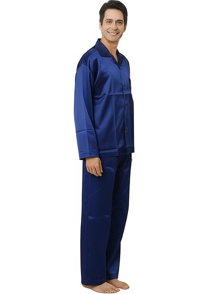 Erkek Pijama Takımı Saten Kumaş Klasik Model Cepli Rahat Tam Kalıp OPEPT25PIEROMOD87 modelleri