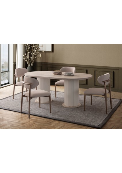 Travertino Yemek Masası 6 Sandalye Takım modelleri