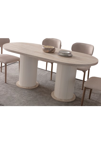 Travertino Yemek Masası 6 Sandalye Takım fırsatları