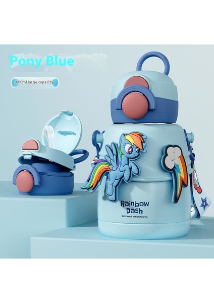 Pony Paulie Çocuk Isı Yalıtım Dağı Pipetli Anaokulu Özel Su Şişesi 316 Gıda Sınıfı Bebek Su Dakları (Yurt Dışından)