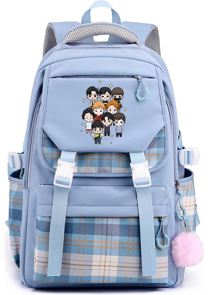 Kolej Tarzı Rahat Çok Yönlü Öğrenci Okul Çantası Etrafında Başıboş Grup (Yurt Dışından)