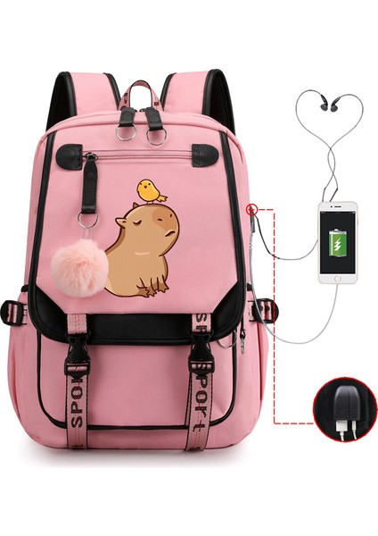 Sıcak Satış Capya Capya Sevimli USB Portu Çok Fonksiyonlu Eğlence Seyahat Sırt Çantaları (Yurt Dışından)