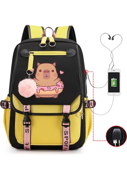 Sıcak Satış Capya Capya Sevimli USB Portu Çok Fonksiyonlu Eğlence Seyahat Sırt Çantaları (Yurt Dışından)