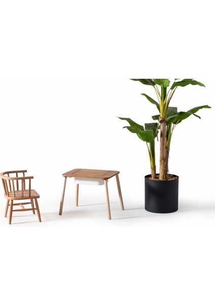 Montessori Tek Hazneli Aktivite Masası ve 2 Adet Remy Sandalye Seti