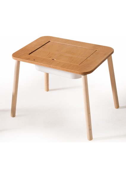 Montessori Tek Hazneli Aktivite Masası ve 2 Adet Remy Sandalye Seti fırsatları