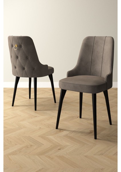 Mabel Siyah Mermer Desen 80X132 Açılabilir Mdf Masa Yemek Odası Takımı, Mutfak Takımı 4 Adet Sandalye fırsatları